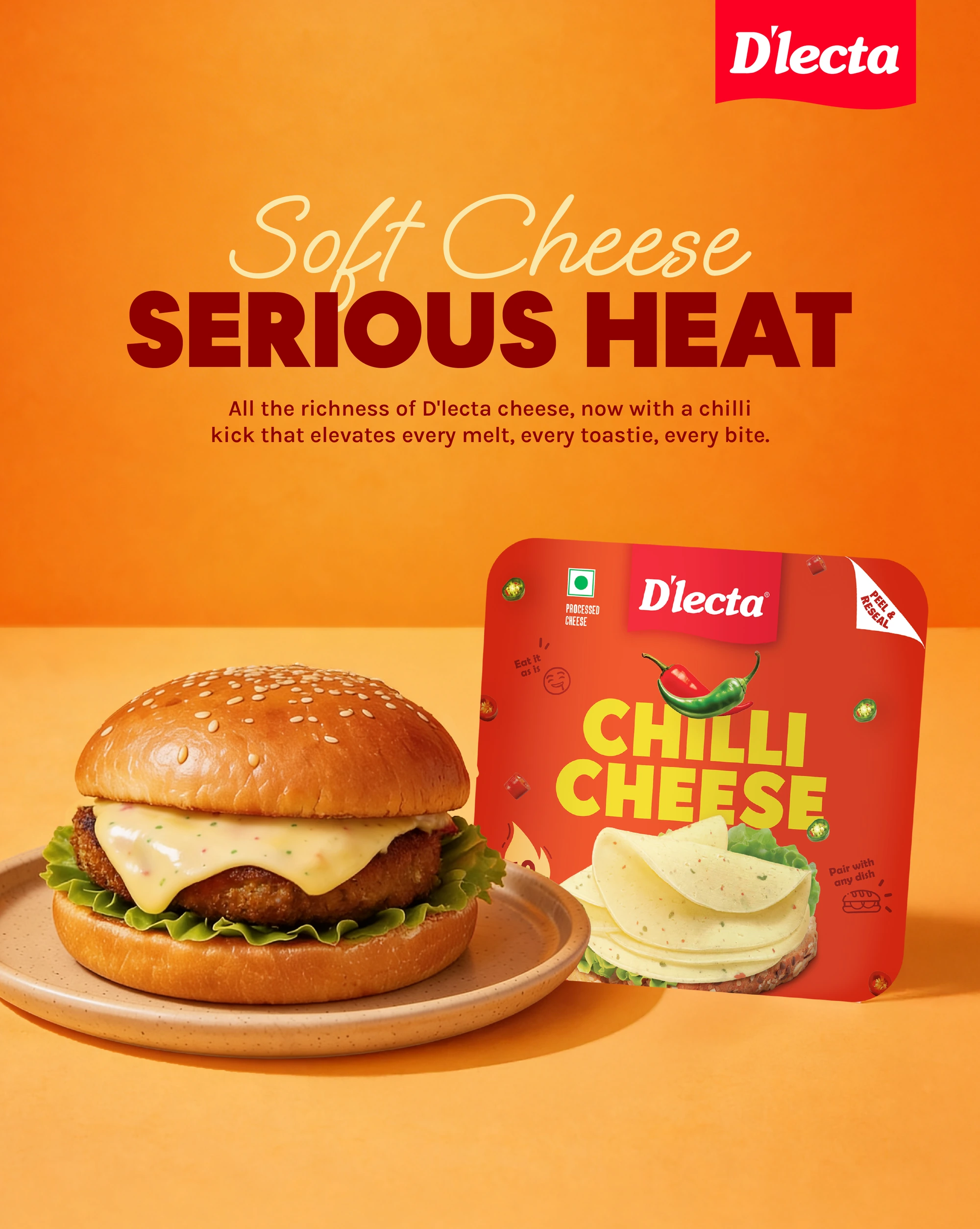 D&rsquo;lecta Chilli Cheese Slices