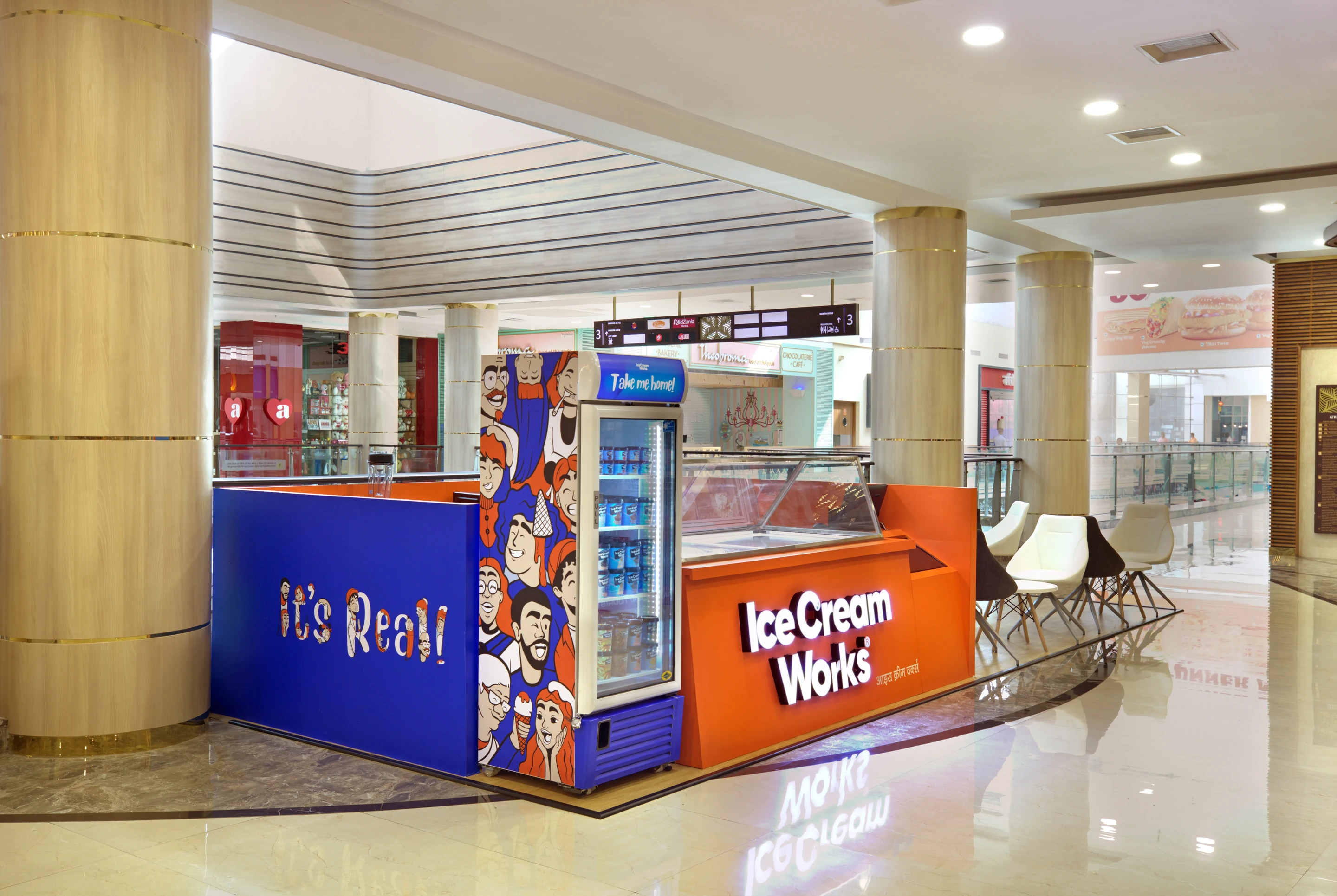 Ice Cream Works kiosk and retail design