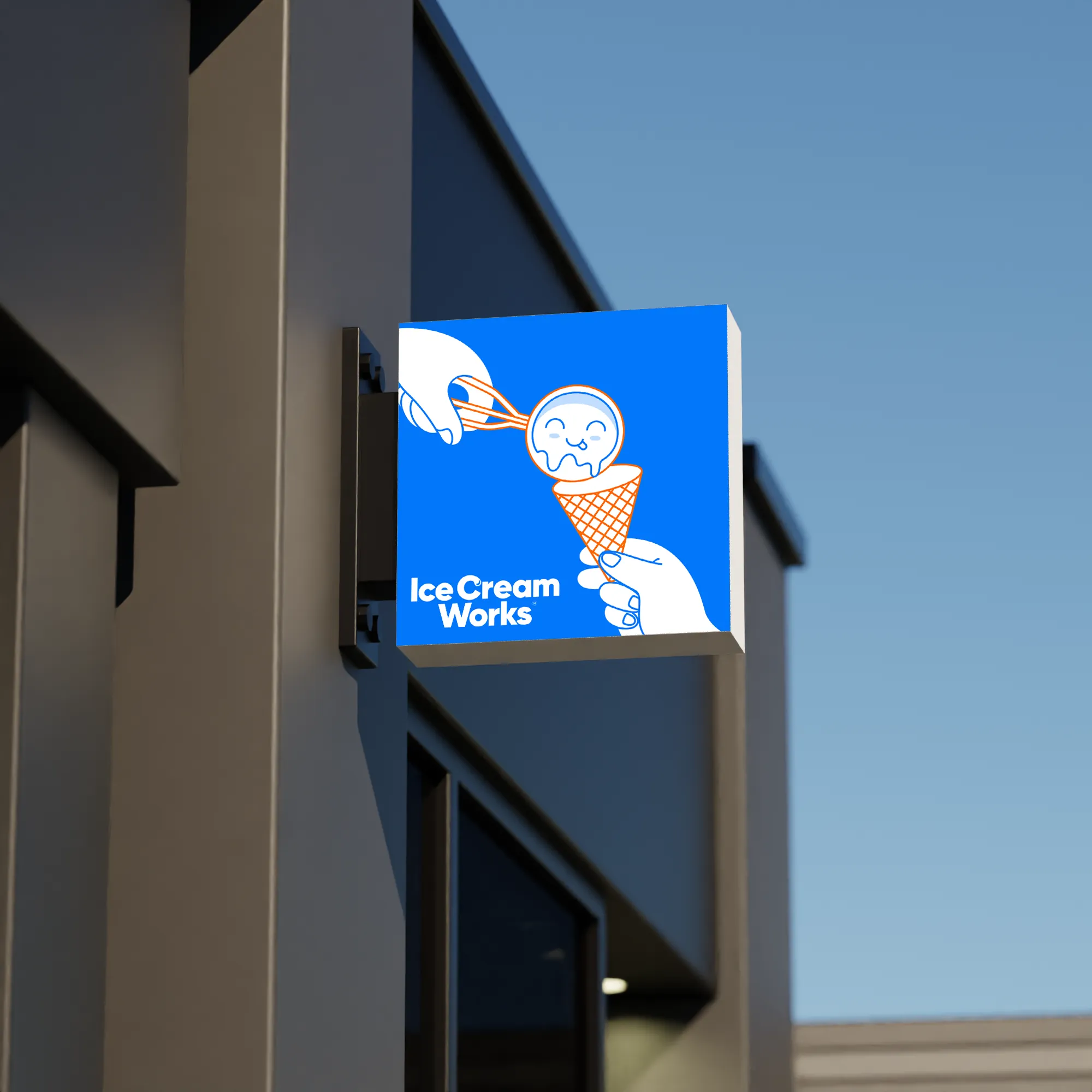 Ice Cream Works logo application