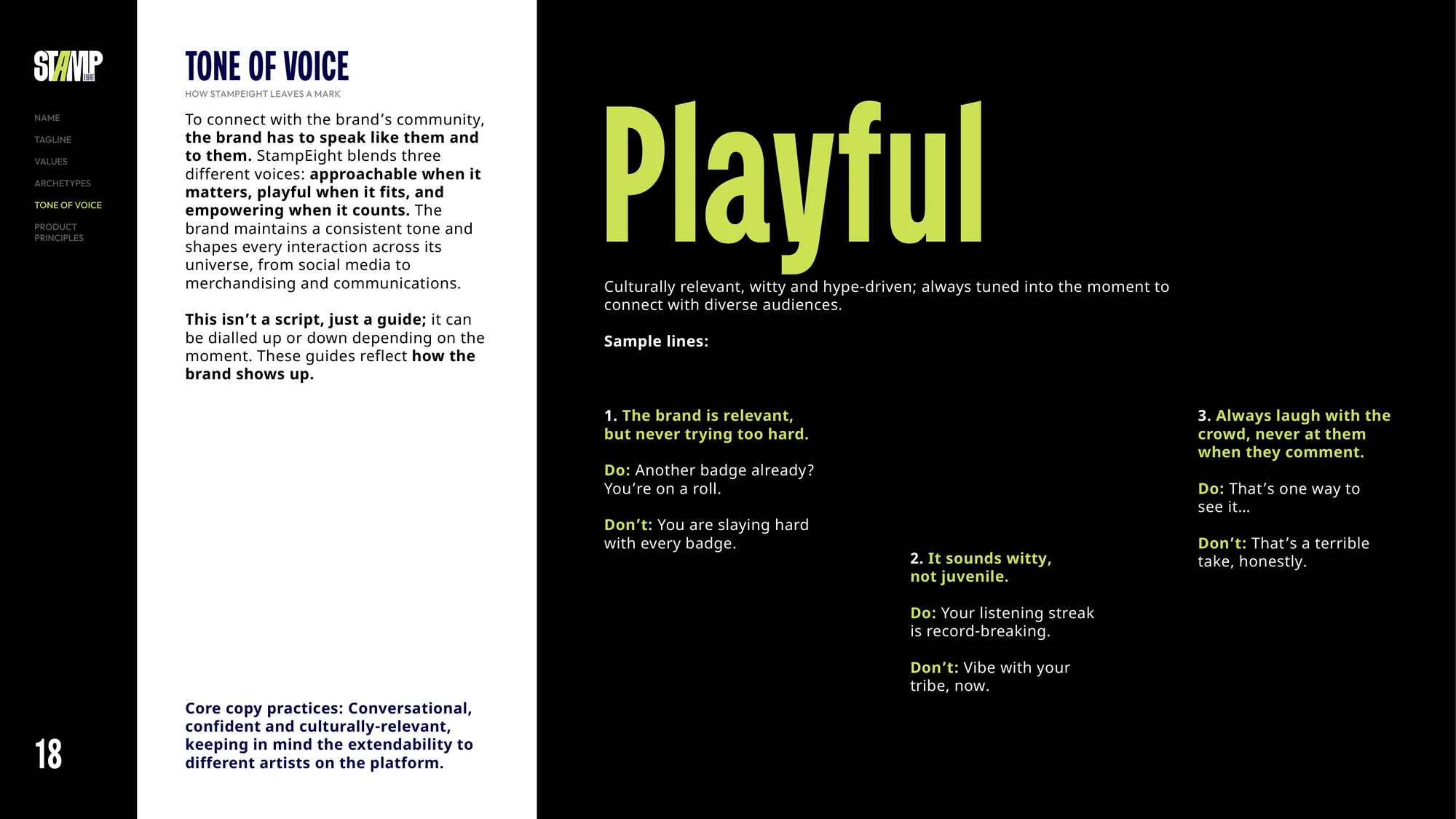 Stampeight brand book, system spread